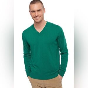 Retreat, size Large, Green V-Neck Sweater cotton and cashmere, super soft